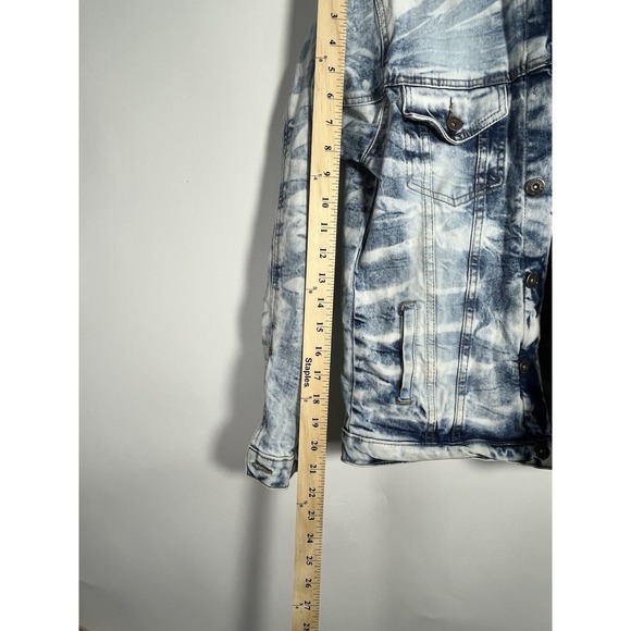 FWRD Denim Jacket Kids 14/16 Y2K Distressed Bleached Jean Hip Hop Street Wear - Picture 7 of 16